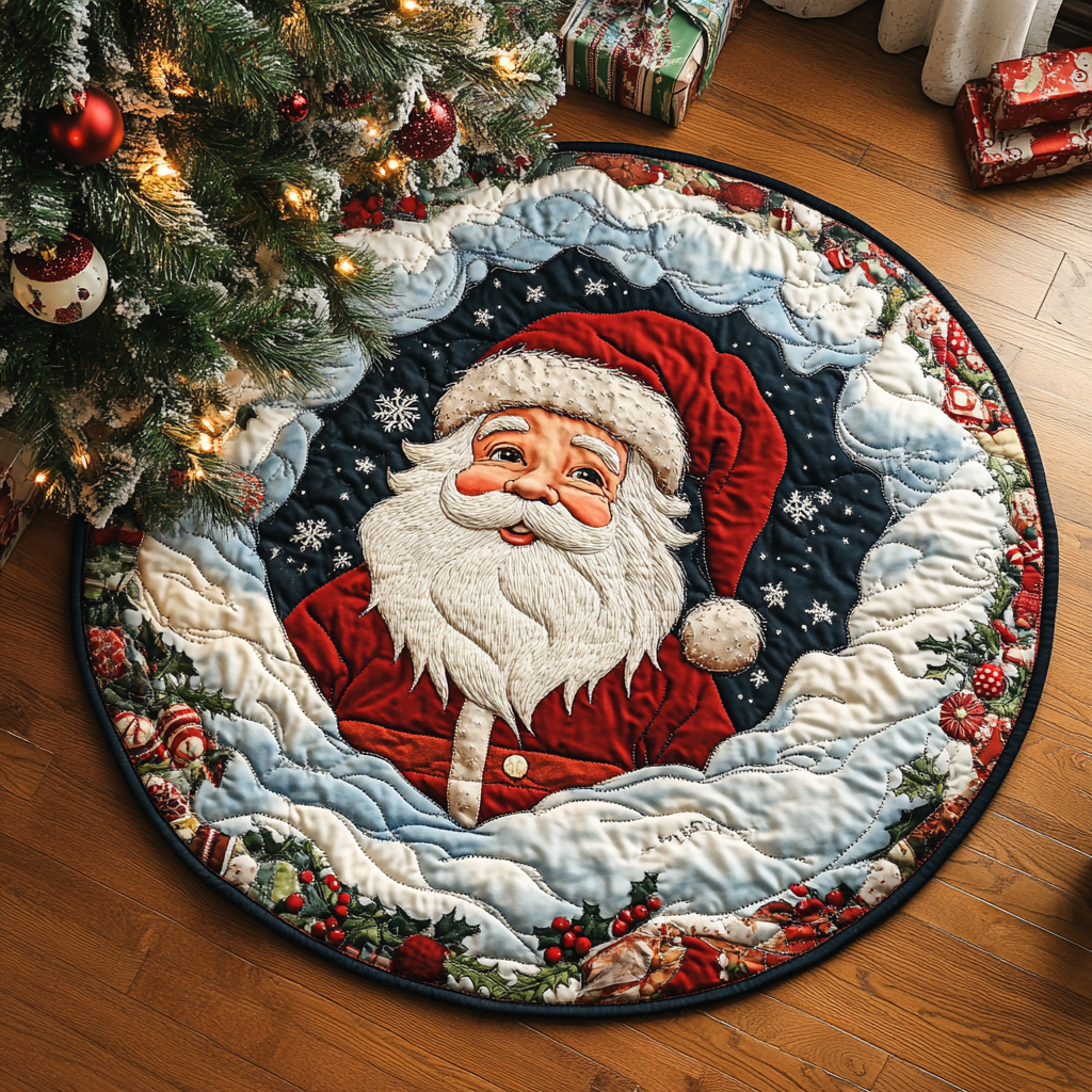 Winter Santa Quilted Round Mat Entryway Ideas Secret Santa Gifts For A Woman