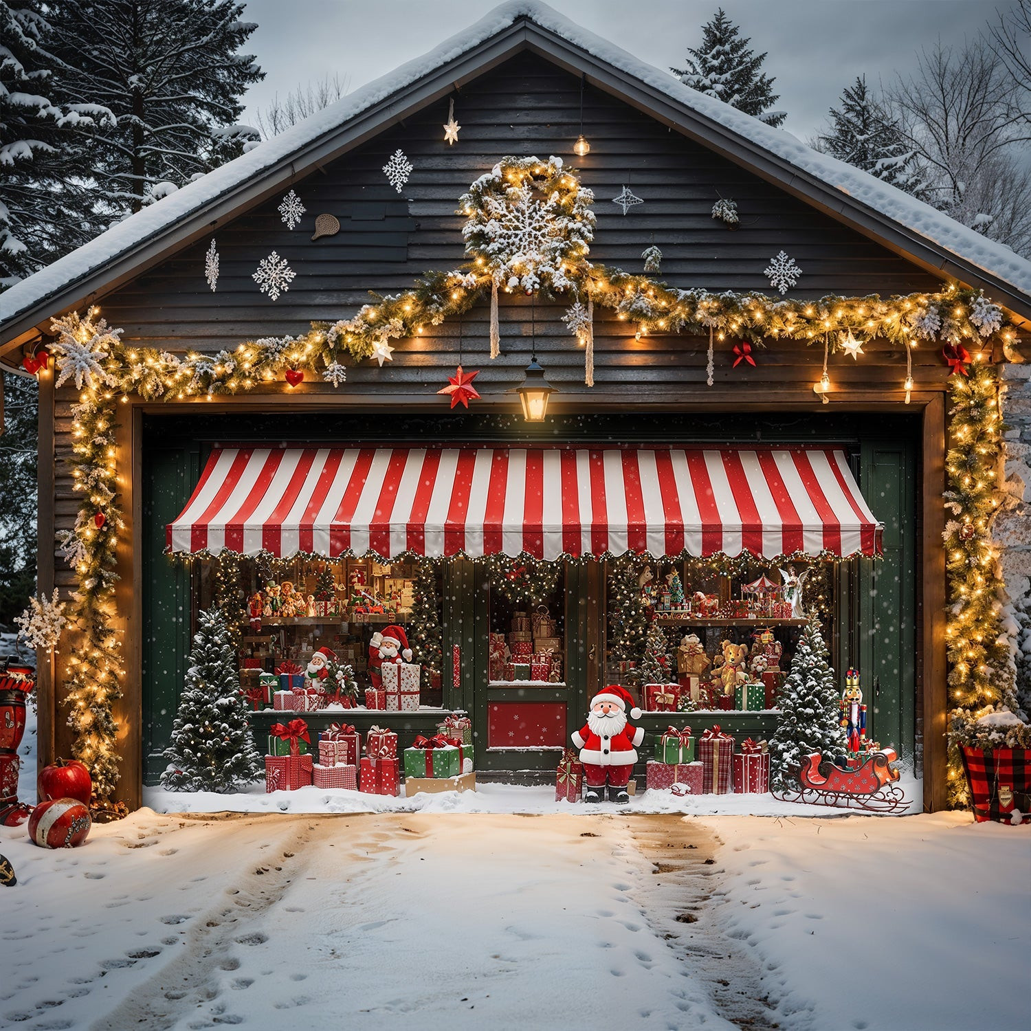 Winter Shop Christmas Garage Door Banner Holiday Home Decor Best Christmas Gifts