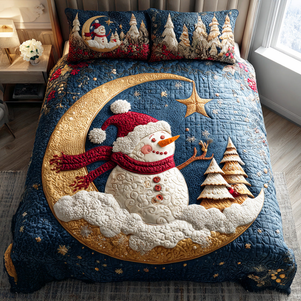 Winter Snow Parade Quilted Bedding Set Perfect Bedding Gift Set for Holiday Celebrations