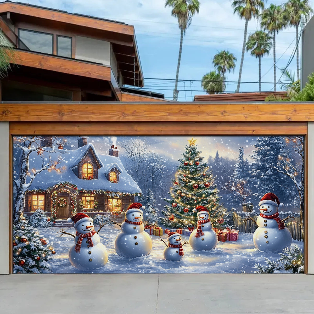 Winter Snowman Christmas Garage Door Banner Holiday Decor Snowman Lover Xmas Gifts