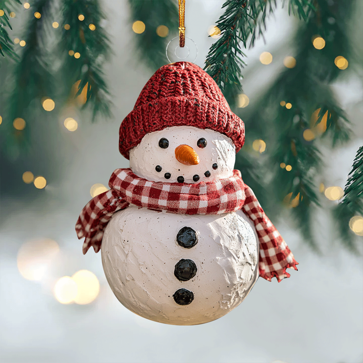 Winter Snowman Joy Mica Ornament