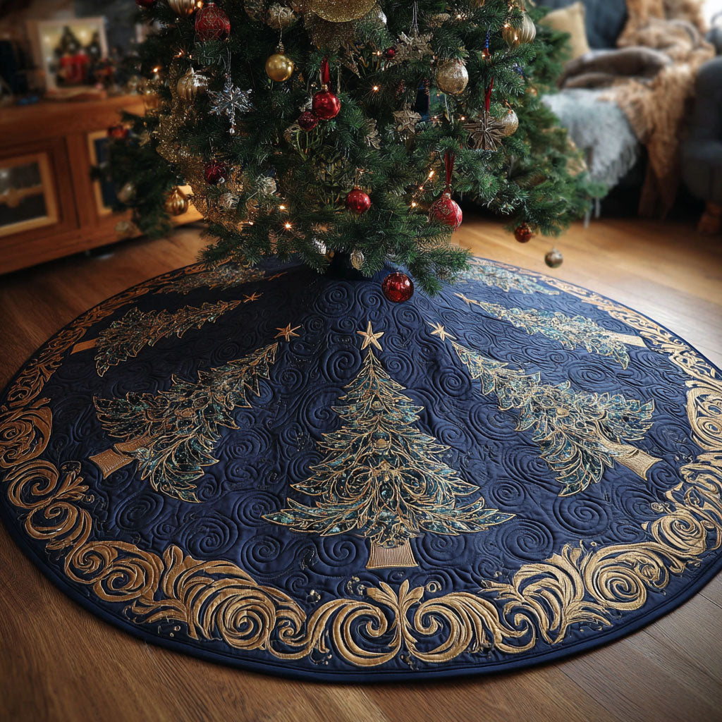 Winter Sonata Quilted Tree Skirt Soft Quilted Tree Skirt to Enhance Holiday Spirit