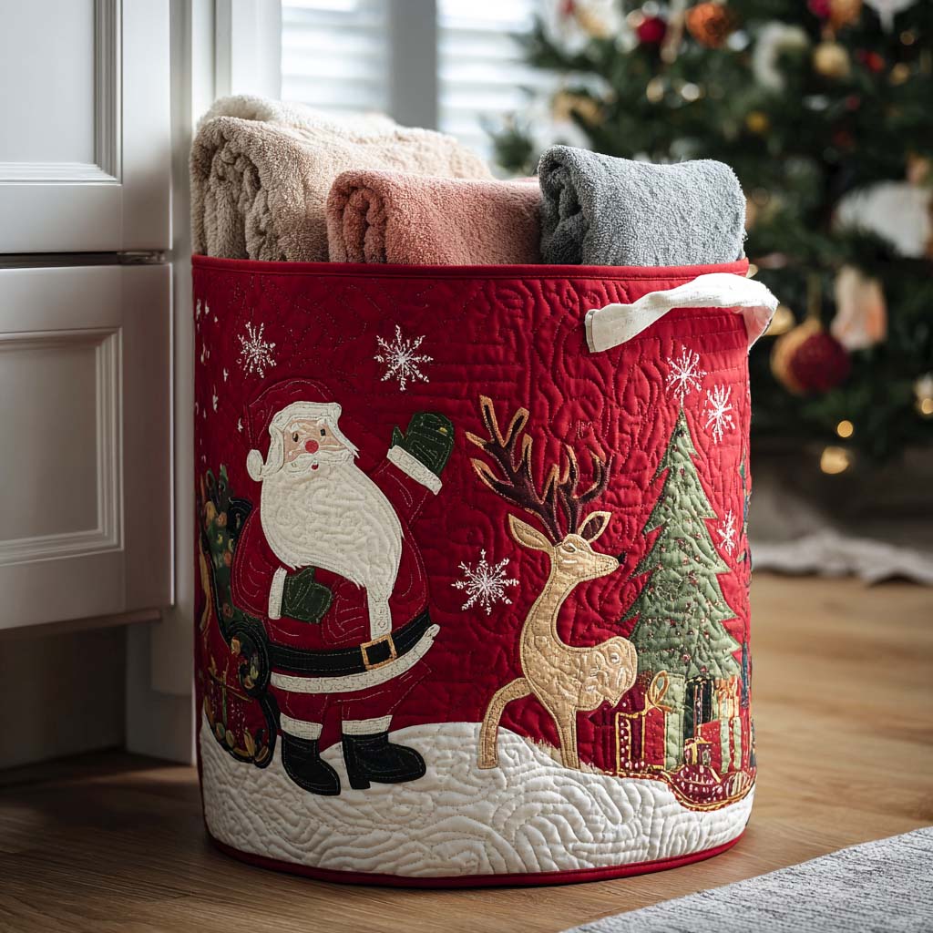 Winter Spark Quilted Laundry Basket Elegant Home Gift Idea with Quilted Laundry Hamper