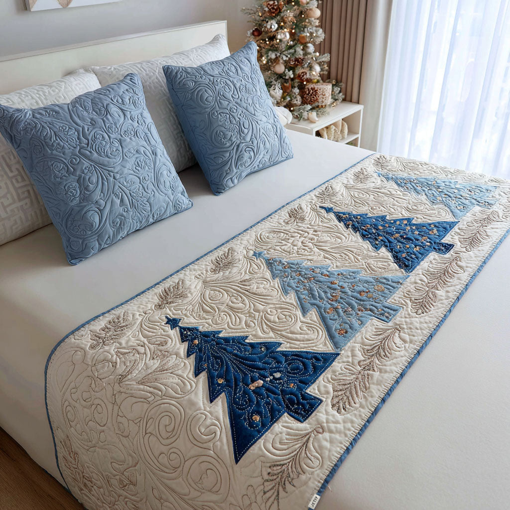 Winter Sparkle Quilted Bed Runner Xmas Room Decorations Xmas Gifts For Sister In Law