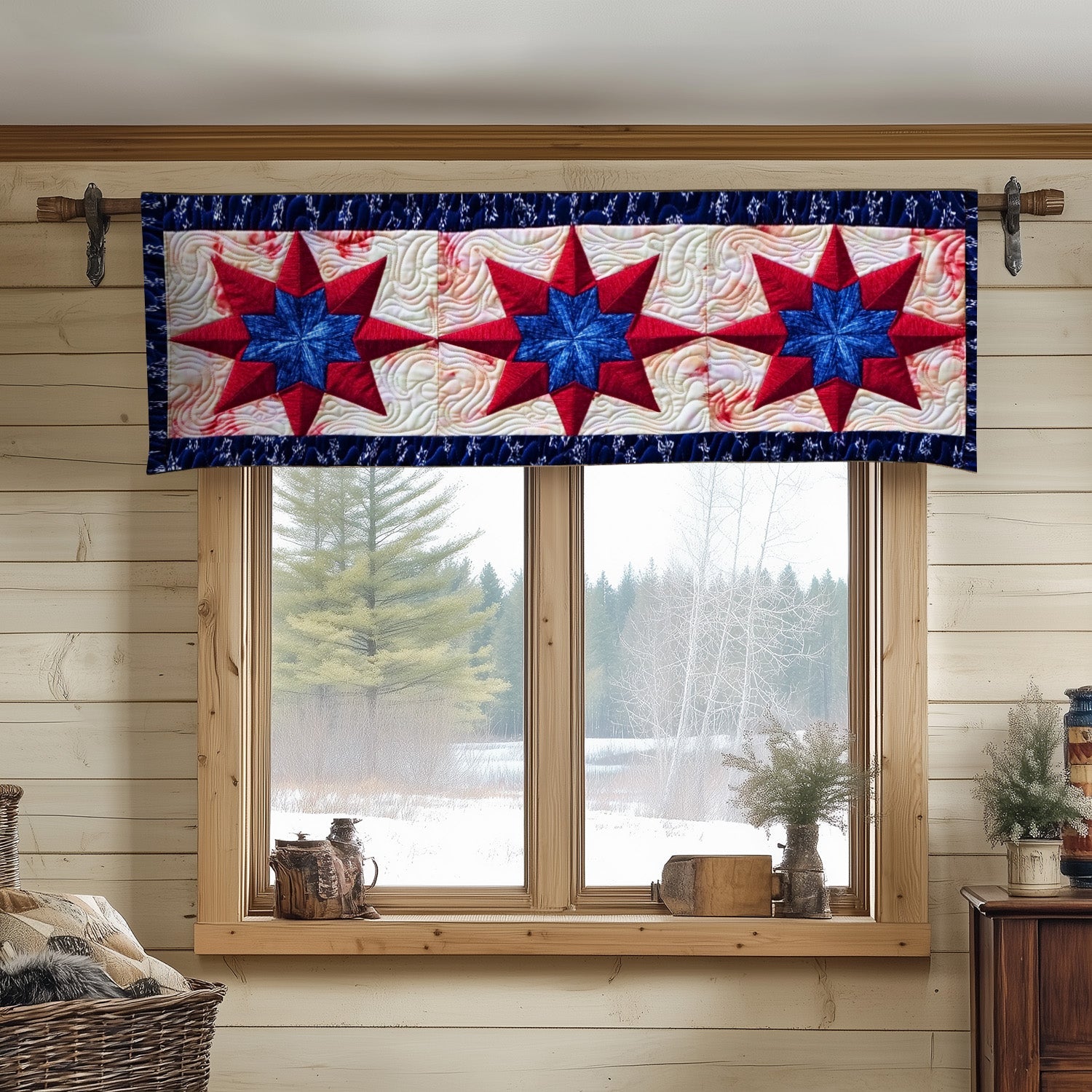 Winter Stars Quilted Valance Handmade Quilted Valance Gifts For Dads Who Have Everything