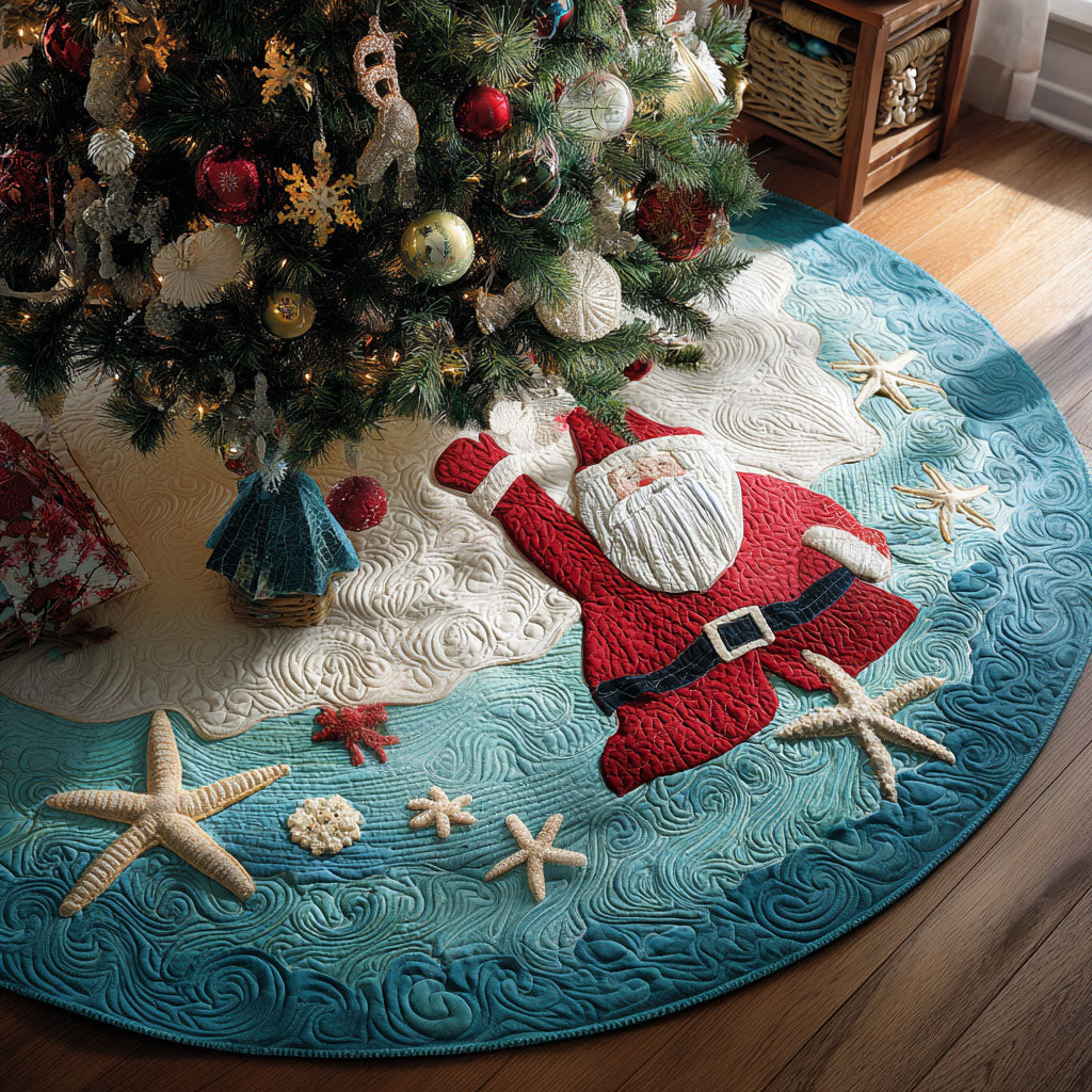 Winter Tide Blessings Christmas Quilted Tree Skirt Winter Holiday Decor Family Christmas Gifts