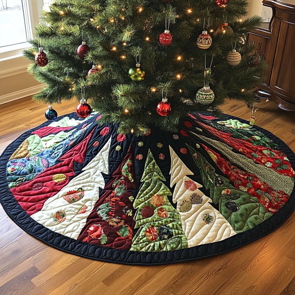 Winter Tree Magic Quilted Christmas Tree Skirt Christmas Tree Skirt Gift That Brings Joy