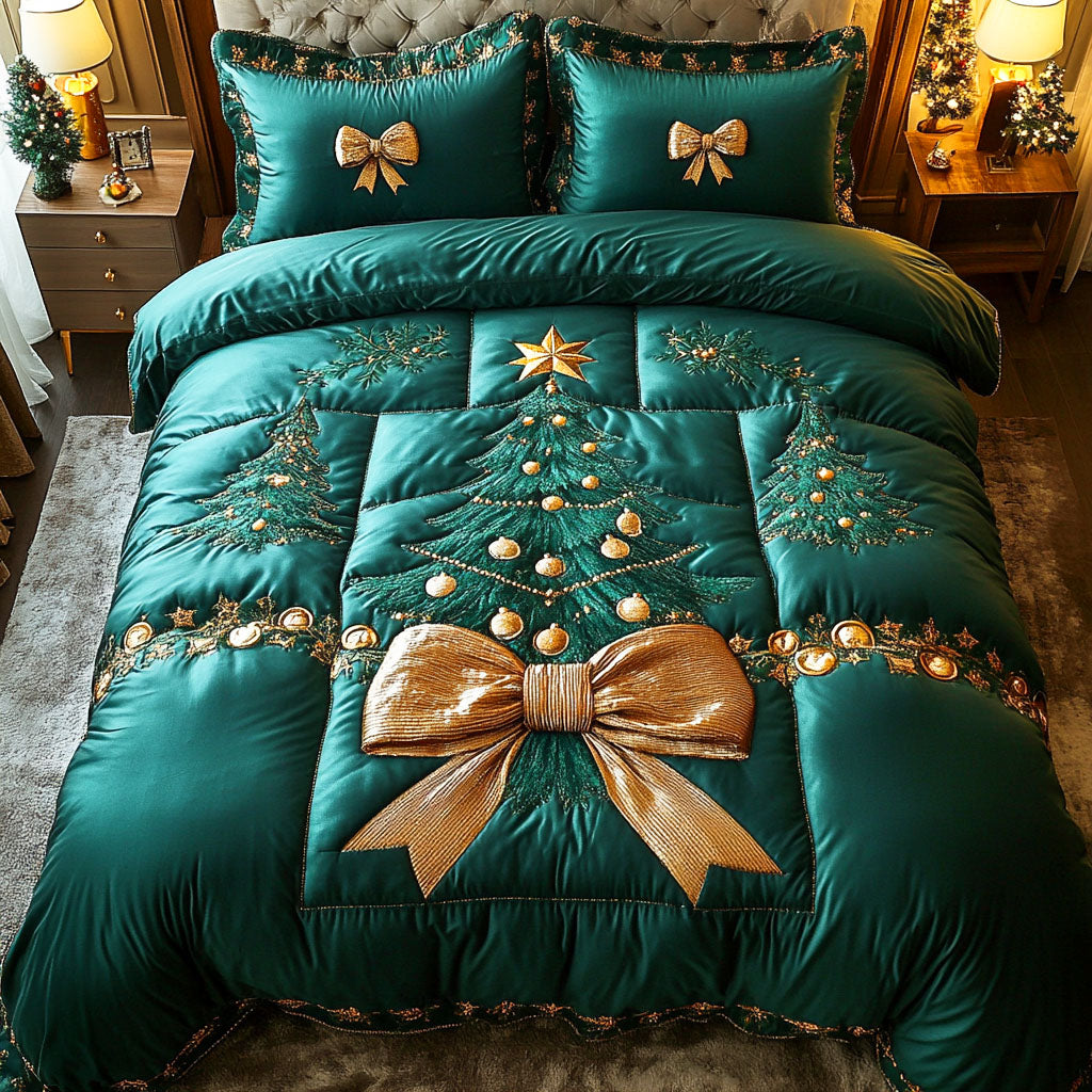 Winter Tree Quilted Bedding Set Holiday Season Duvet Cover Set Suggestions For Family Christmas Gifts