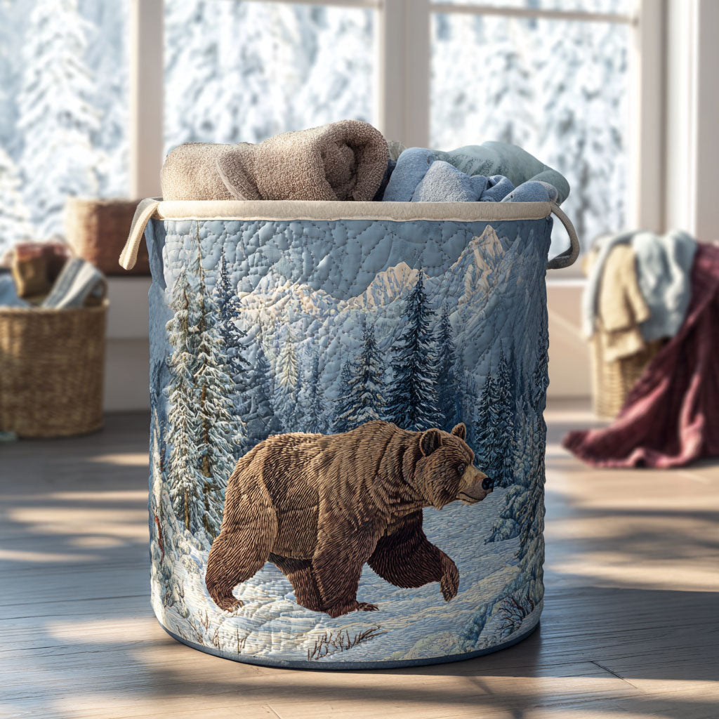 Winter Trek Quilted Laundry Basket Practical Quilted Laundry Hamper Gift for Daily Use