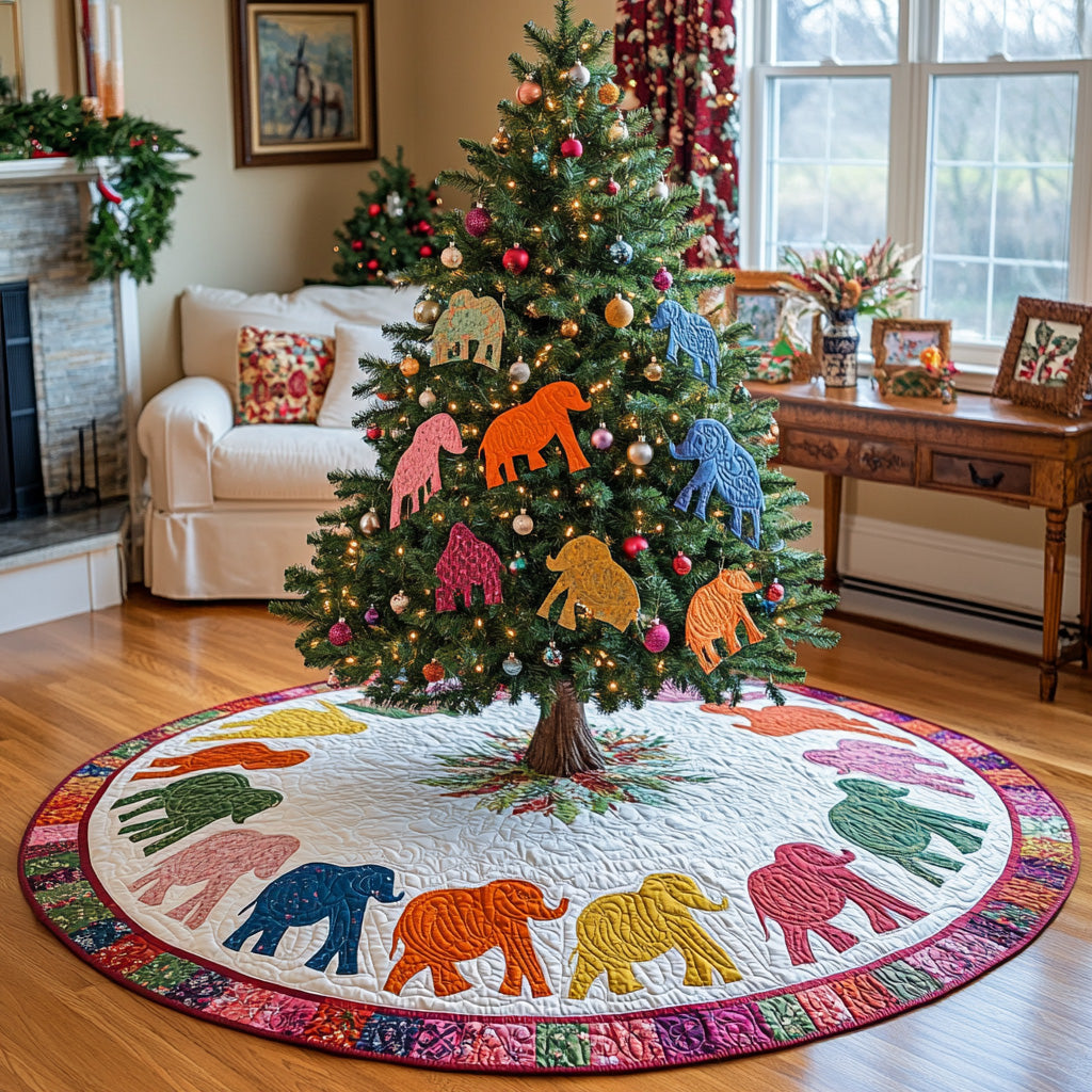 Winter Trunks Quilted Christmas Tree Skirt Popular Gift Merch for Christmas Enthusiasts