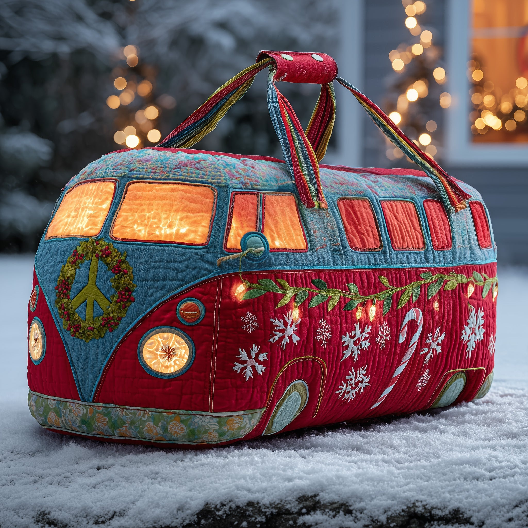 Winter Van Quilted Duffle Bag Gift For Friends