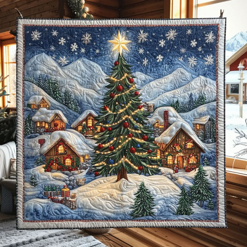 Winter Village Quilt Blanket Christmas Throw Grandma Gifts For Xmas