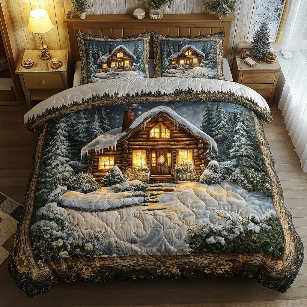 Winter Warmth Quilted Bedding Set Bed Room Decoration Christmas Ideas For Family