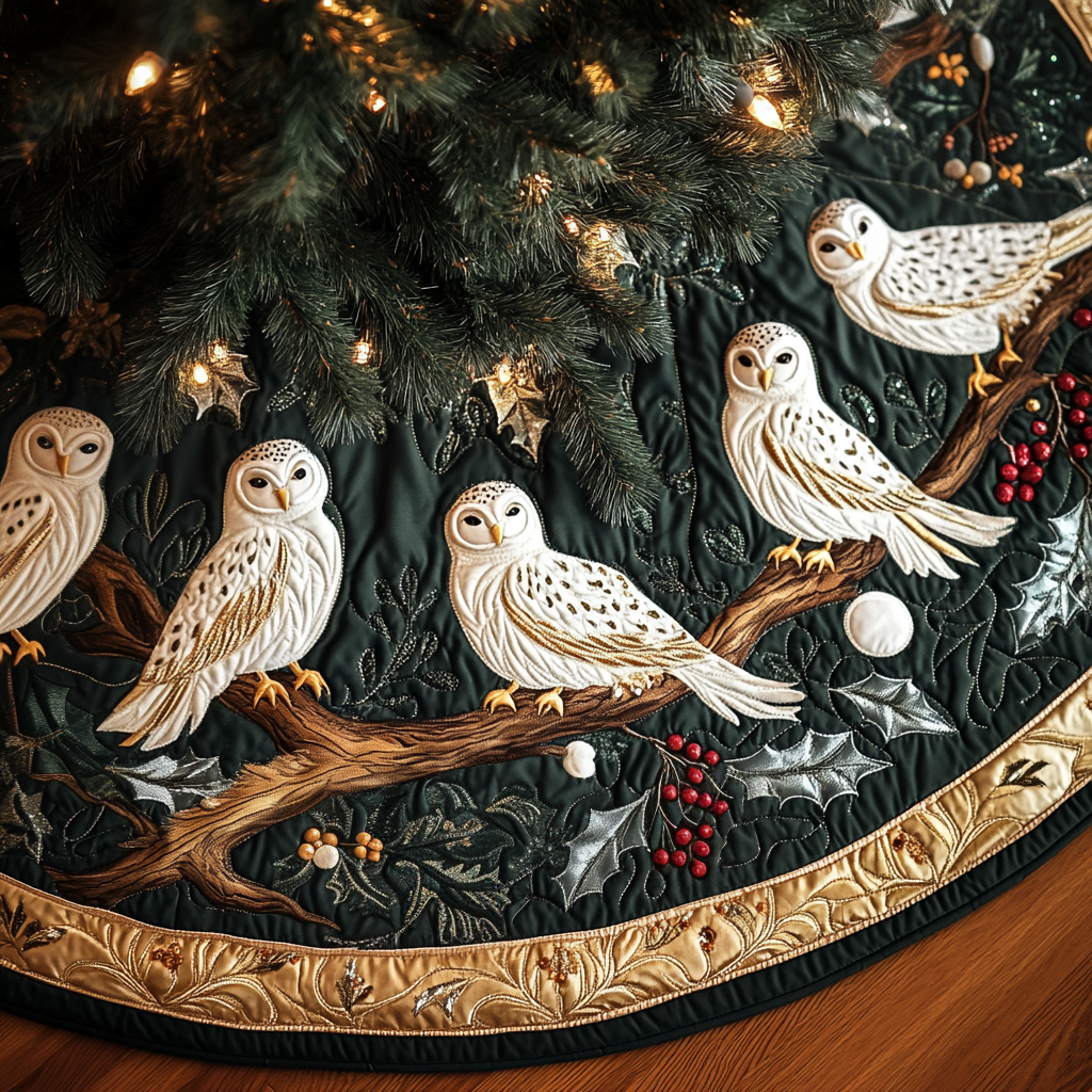 Winter Watch Christmas Quilted Tree Skirt Modern Tree Skirt Good Christmas Gifts For Girlfriend