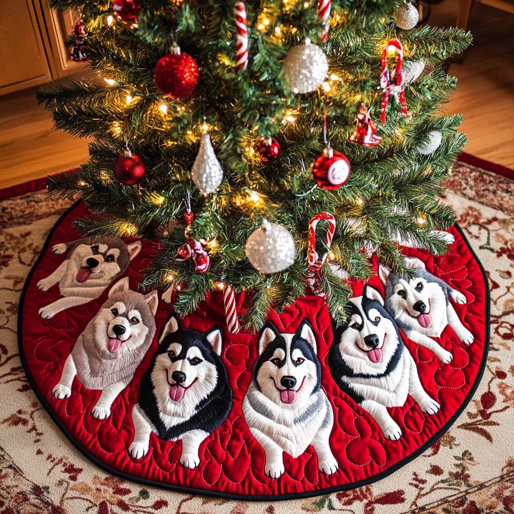 Winter Whiskers Christmas Quilted Tree Skirt Christmas Tree Skirt Gift That Brings Joy