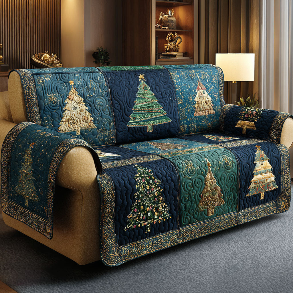 Winter Whispers Quilted Sofa Cover Living Room Winter Decor Gifts For Family