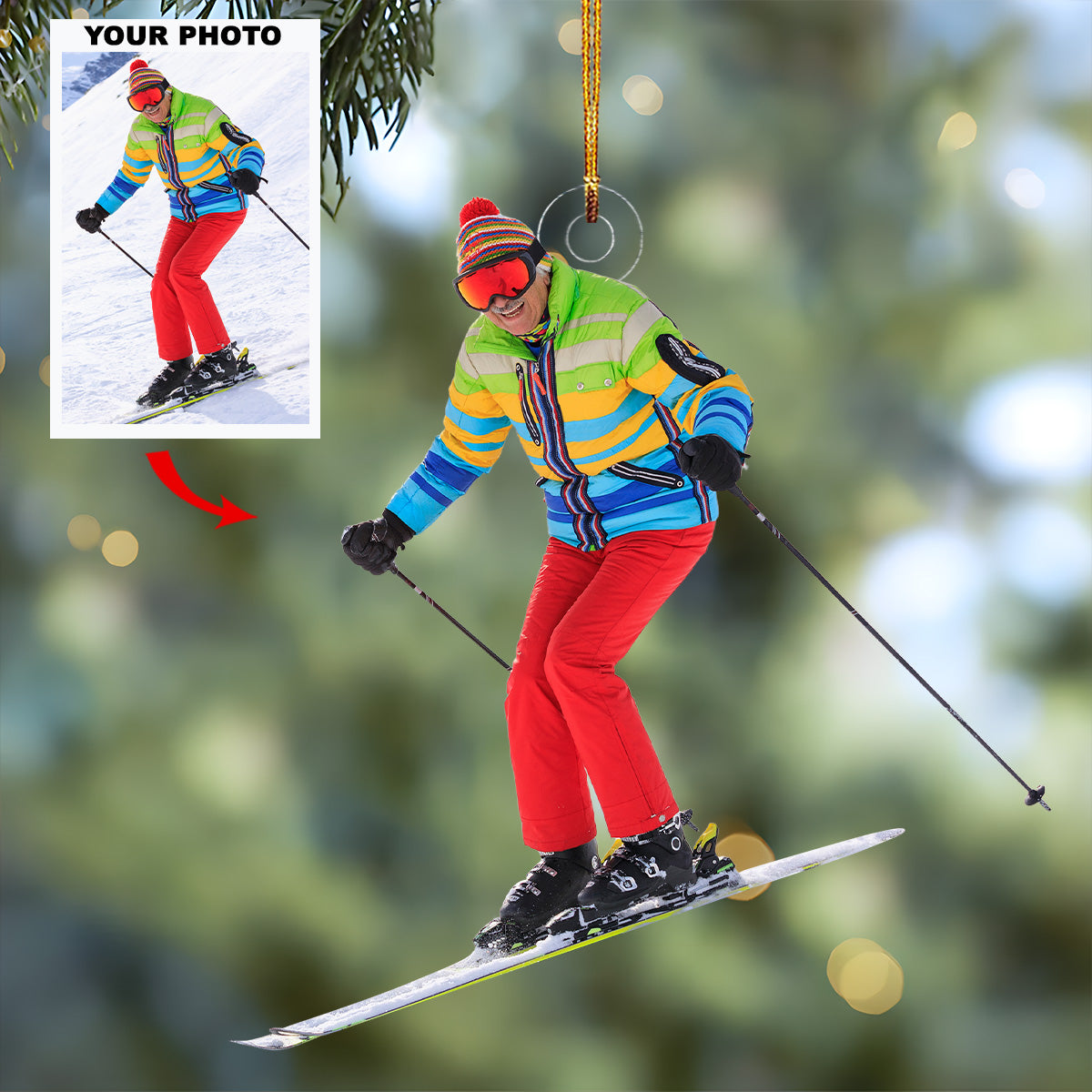 Winter Wonder Personalized Mica Ornament Gift For Skiing Lovers Family Members