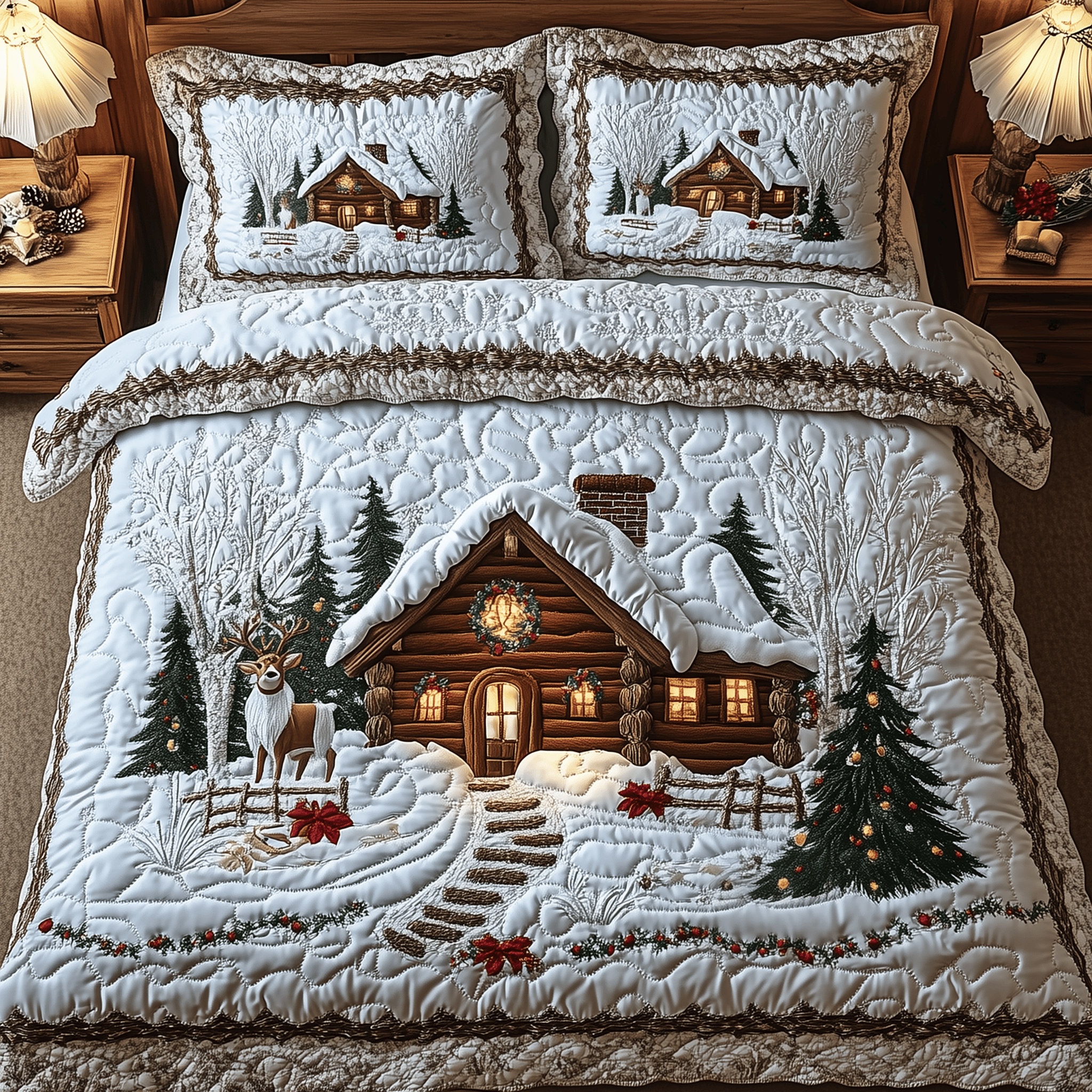 Winter Wonderland Quilted Bedding Set Christmas Bedding Set Christmas Gifts For Newlyweds