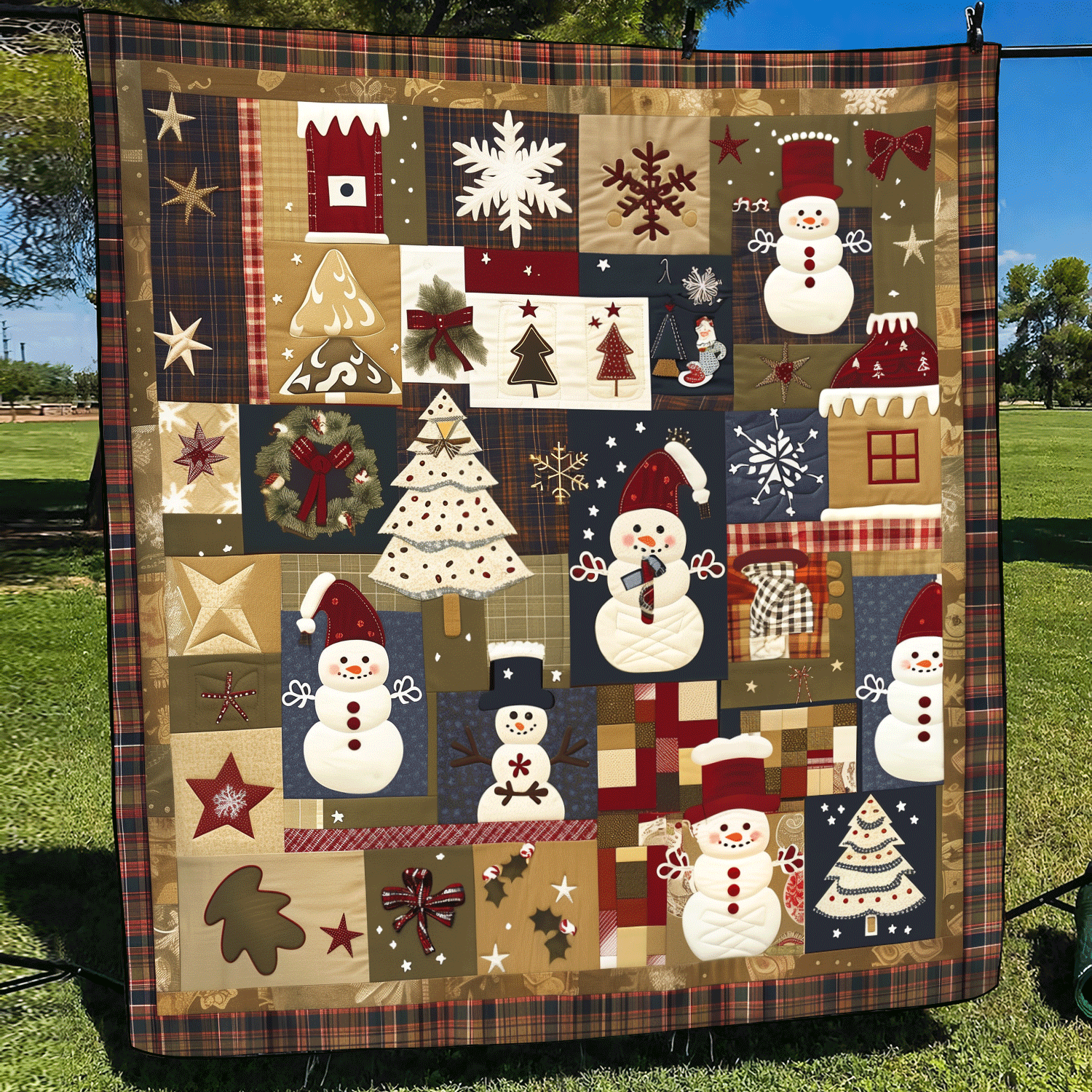 Winter Wonderland Quilted Blanket Xmas Gifts For Men