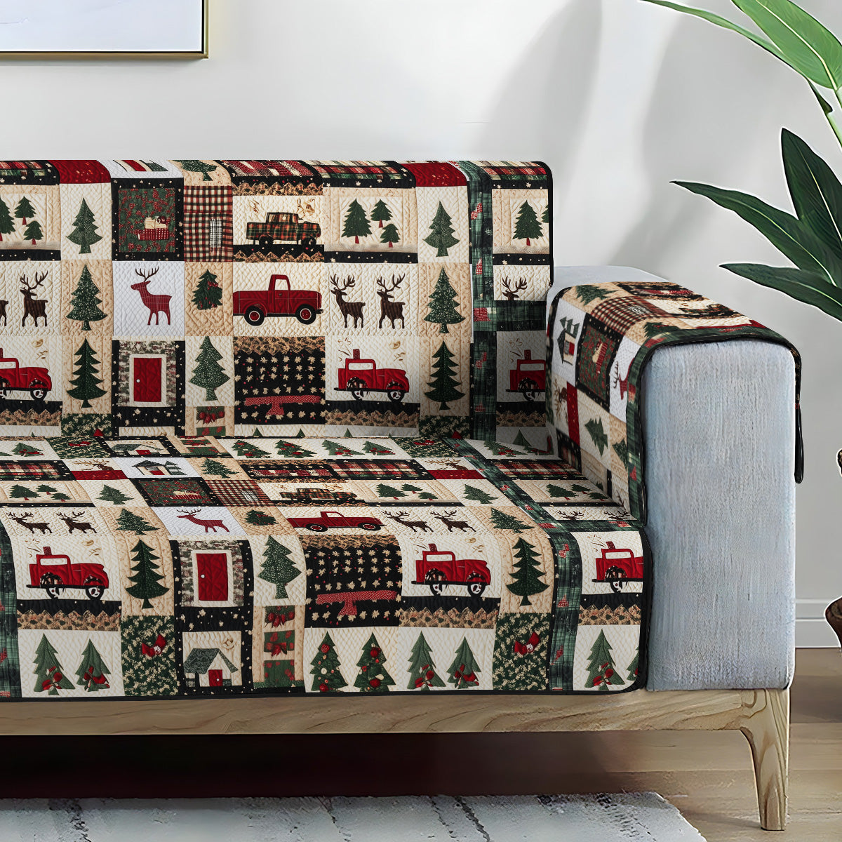 Winter Wonderland Quilted Sofa Cover Holiday Living Decorations Best Friend Gifts