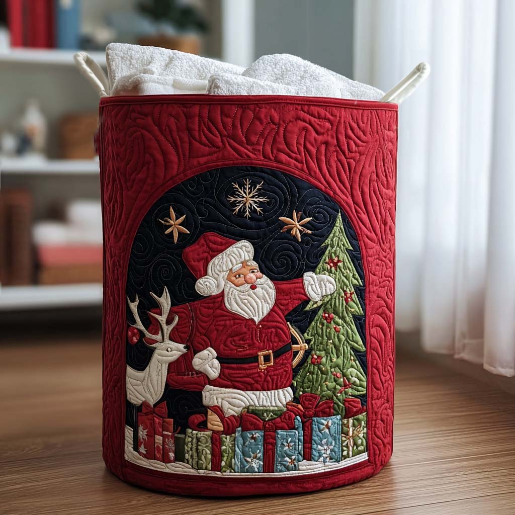 Winter Wonderland Warp Quilted Laundry Basket Thoughtful Home Organization Gift for Loved Ones