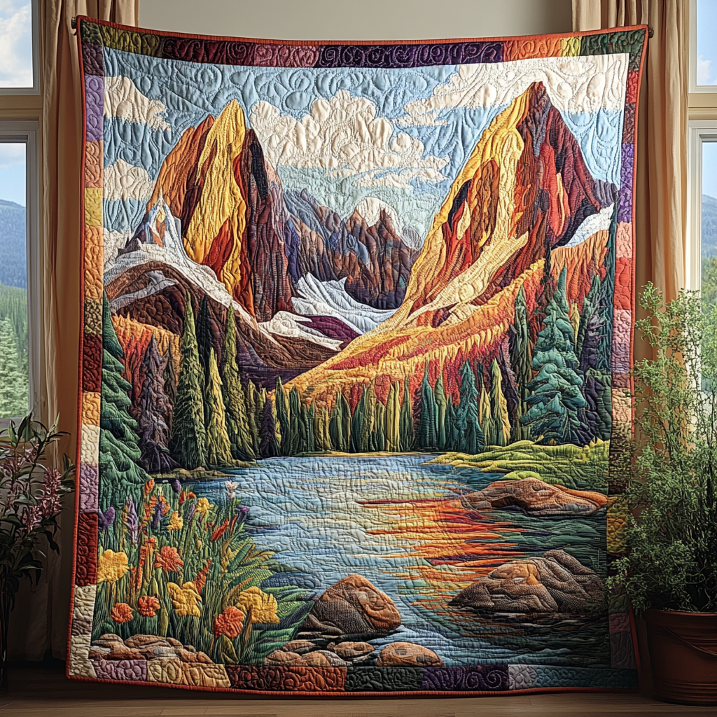 Winter Wood Quilted Blanket Cute Throw Blanket Best Gifts For Nature Lovers