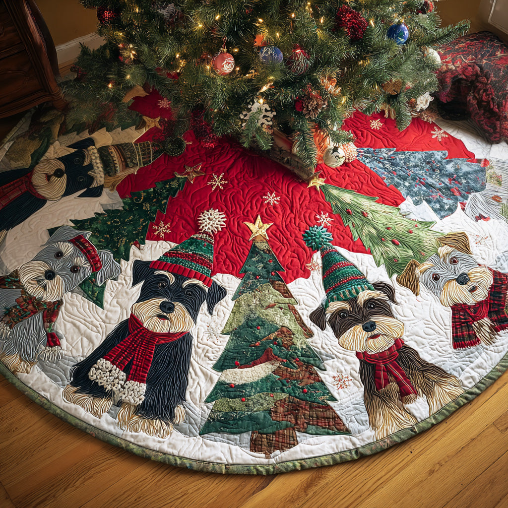 Winter Woofs Quilted Christmas Tree Skirt Beautiful Tree Skirt to Complete Your Christmas Look