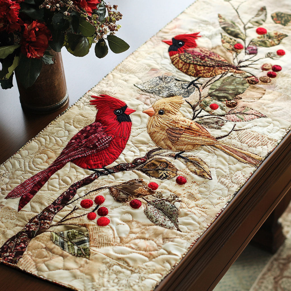 Winterberry Cardinals Quilted Table Runner Kitchen Table Decor Ideas Cardinal Gifts For Friend
