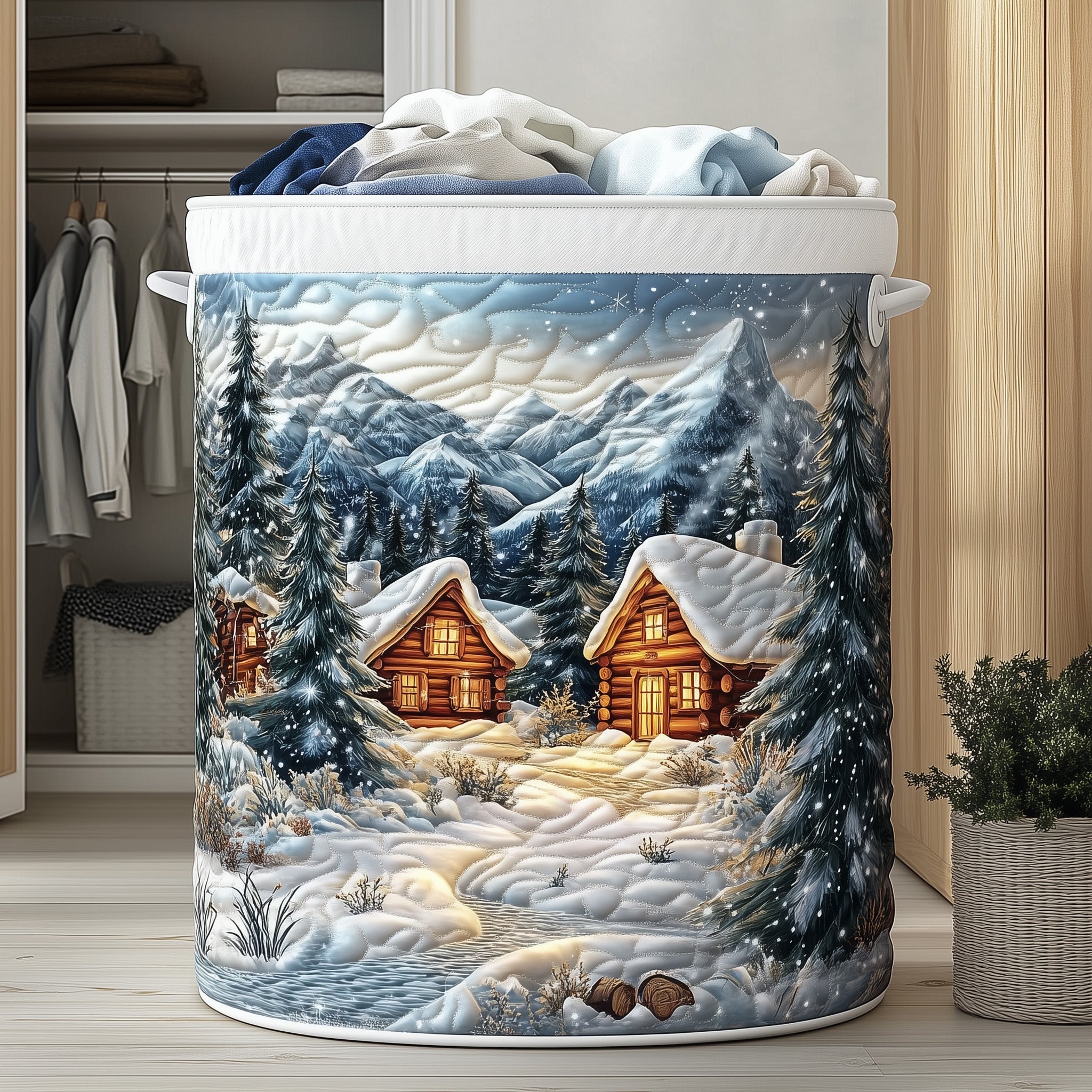 Winterland Quilted Laundry Basket Daughter Gifts Christmas