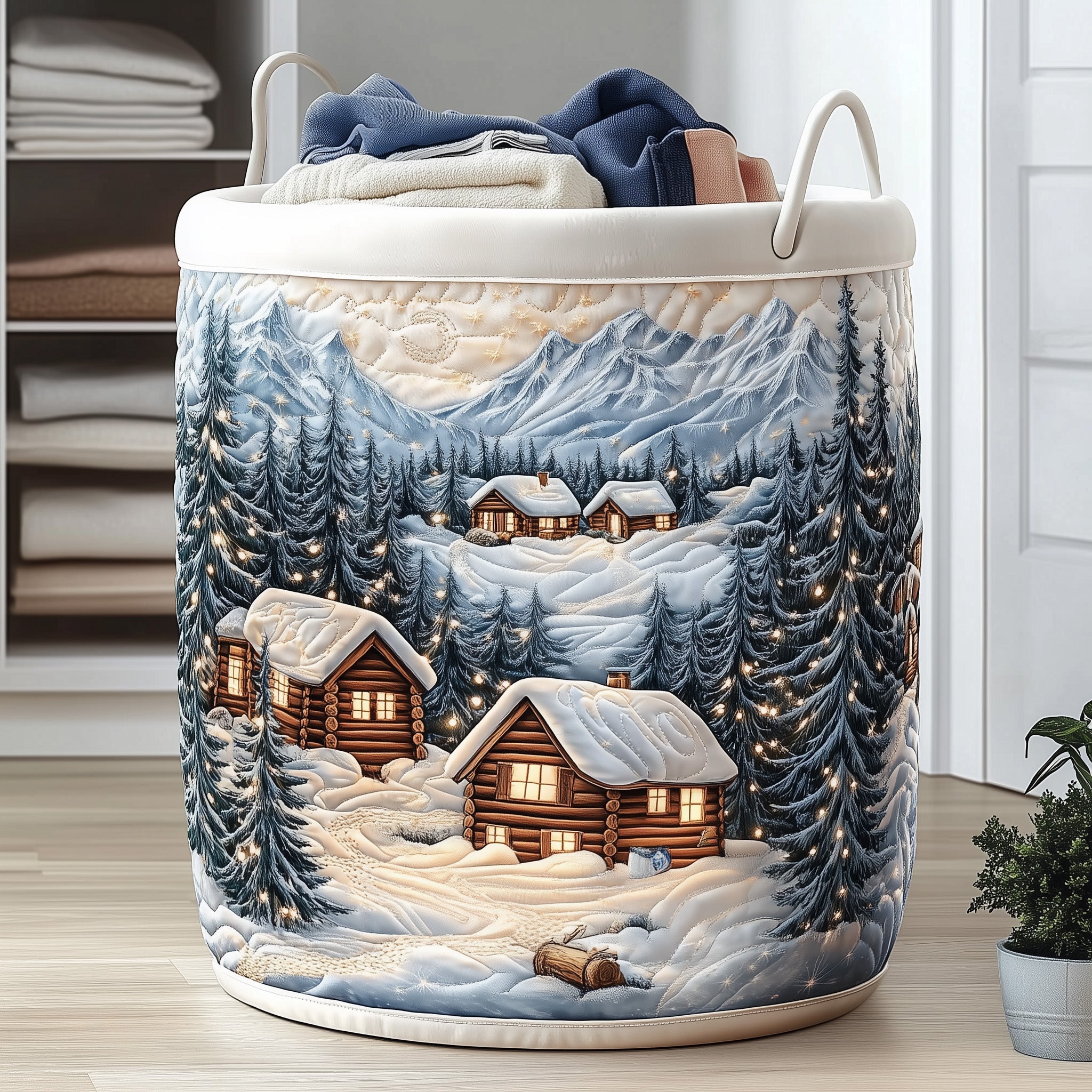 Winterland Quilted Laundry Basket Gifts For Daughter At Christmas