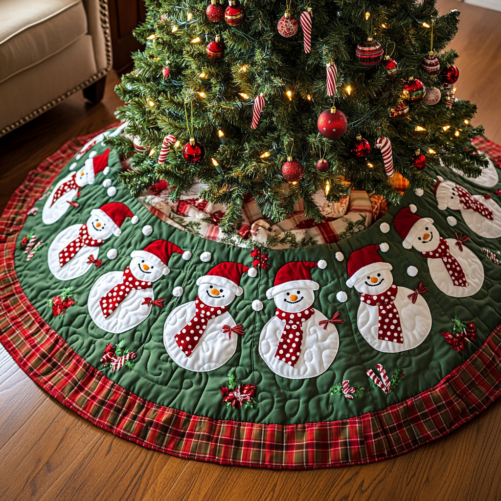Wintertime Cheer Christmas Quilted Tree Skirt Meaningful Christmas Gift to Warm the Heart