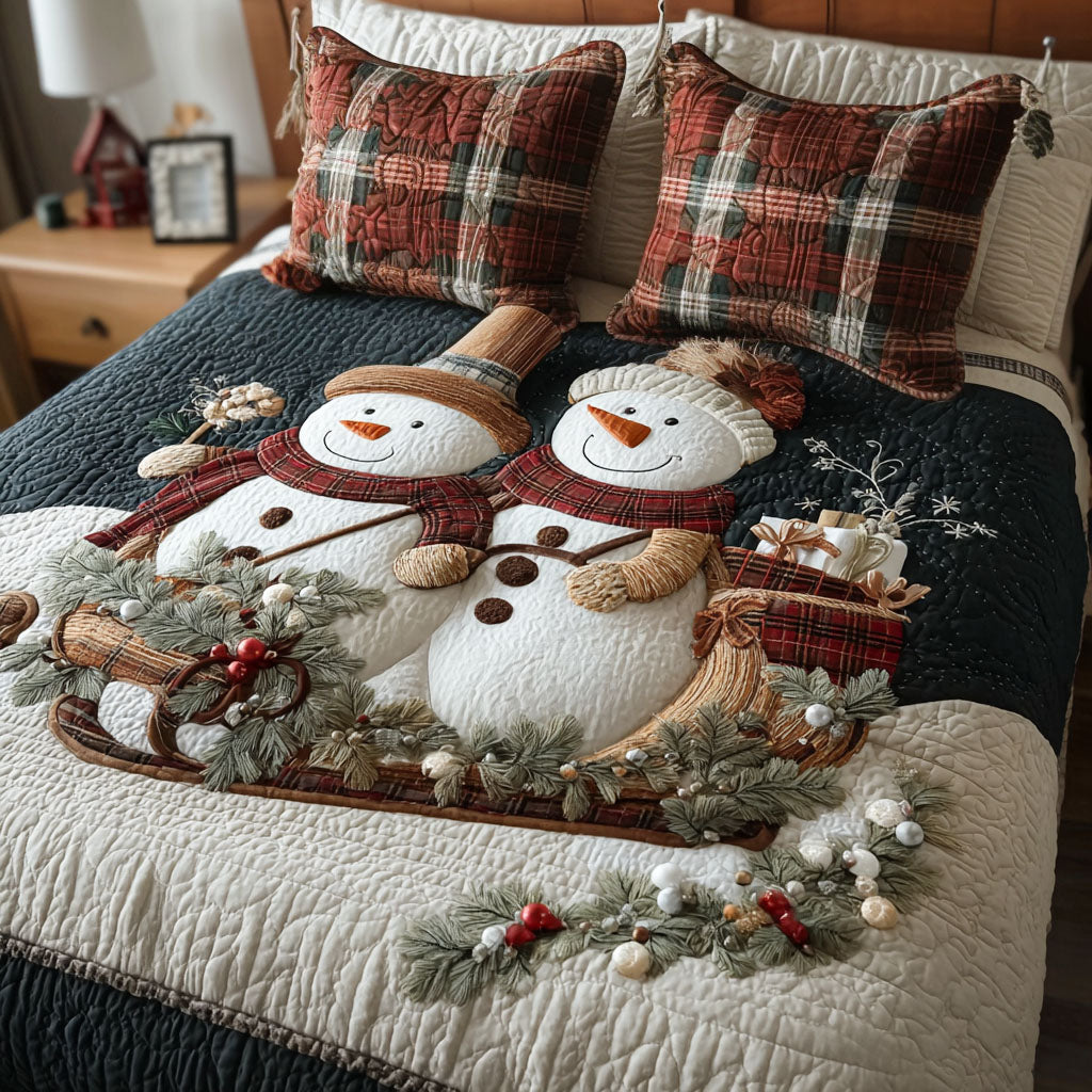 Wintertime Engine Quilted Bedding Set Xmas Duvet Cover Set Christmas Ideas For Mom