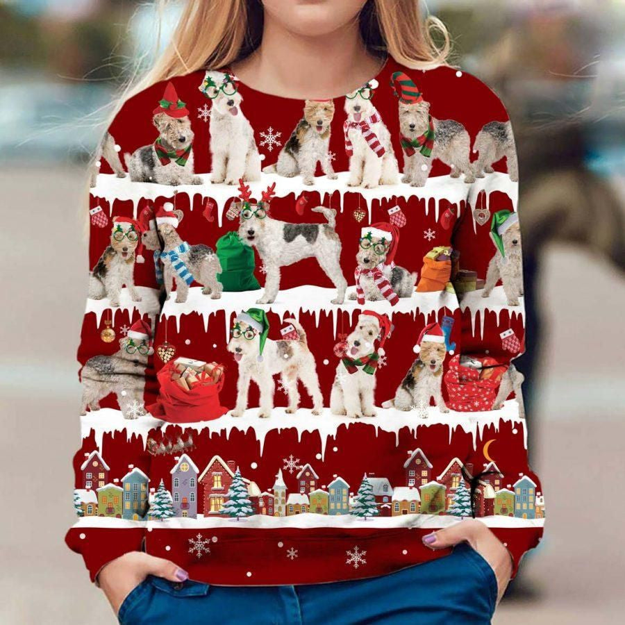 Wire Fox Terrier Ugly Christmas Sweater Merry Christmas Sweatshirt Winter Gifts For Couples Wire Fox Terrier Ugly Christmas Sweater Merry Christmas Sweatshirt Winter Gifts For Couples
