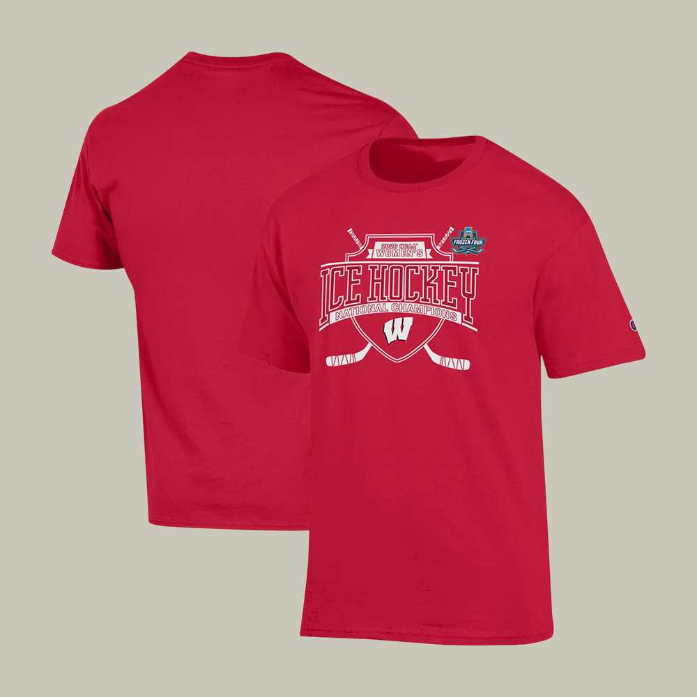Wisconsin Badgers NCAA Frozen Four T-Shirt Women's Ice Hockey National Champions Clothes