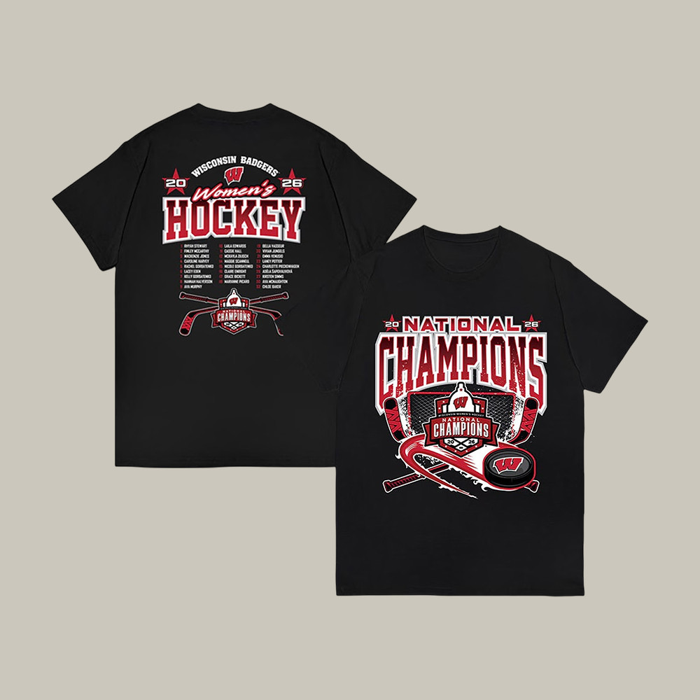 Wisconsin Badgers NCAA Frozen Four Women's Ice Hockey T-Shirt National Champions Apparel