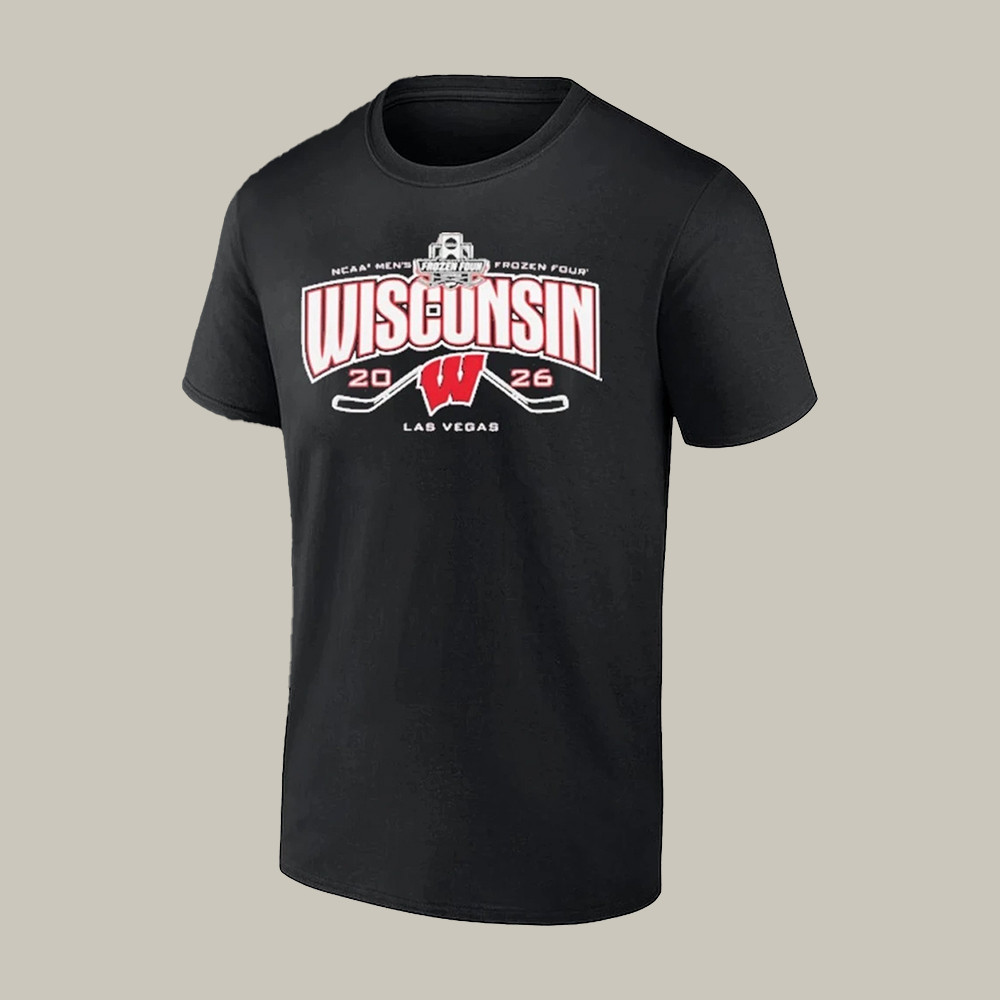 Wisconsin Badgers NCAA Men's Frozen Four Las Vegas T-Shirt Hockey Game Day Shirt Fan Gears