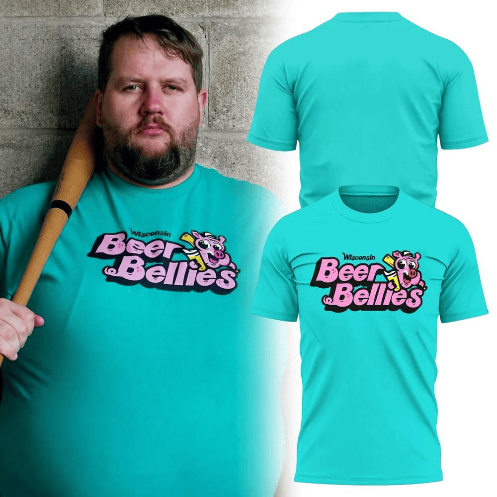 Wisconsin Beer Bellies Lakeshore Chinooks Tee Shirt Gifts For Dudes