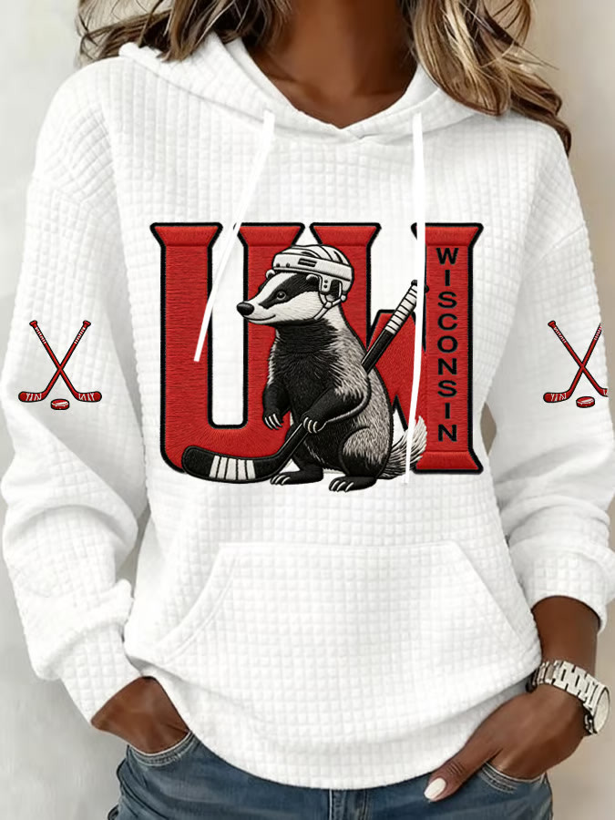 Wisconsin Ice Hockey Hoodie Game Day Apparel Presents For Hockey Lovers Wisconsin Ice Hockey Hoodie Game Day Apparel Presents For Hockey Lovers