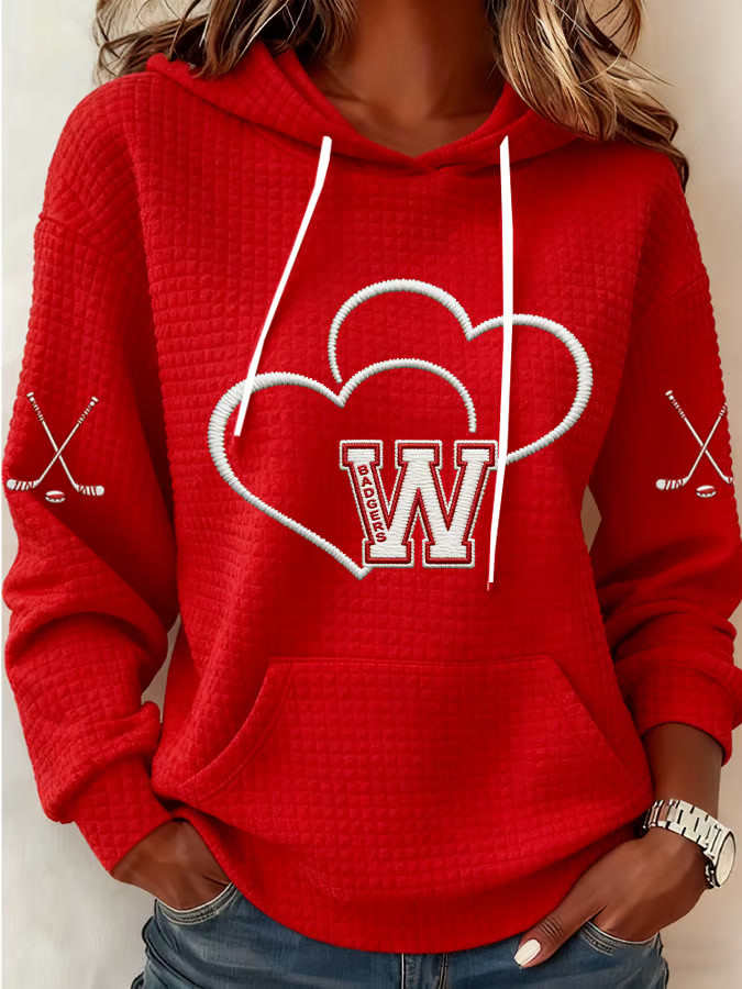 Wisconsin Ice Hockey Hoodie Game Day Apparel Unique Gifts For Hockey Fans