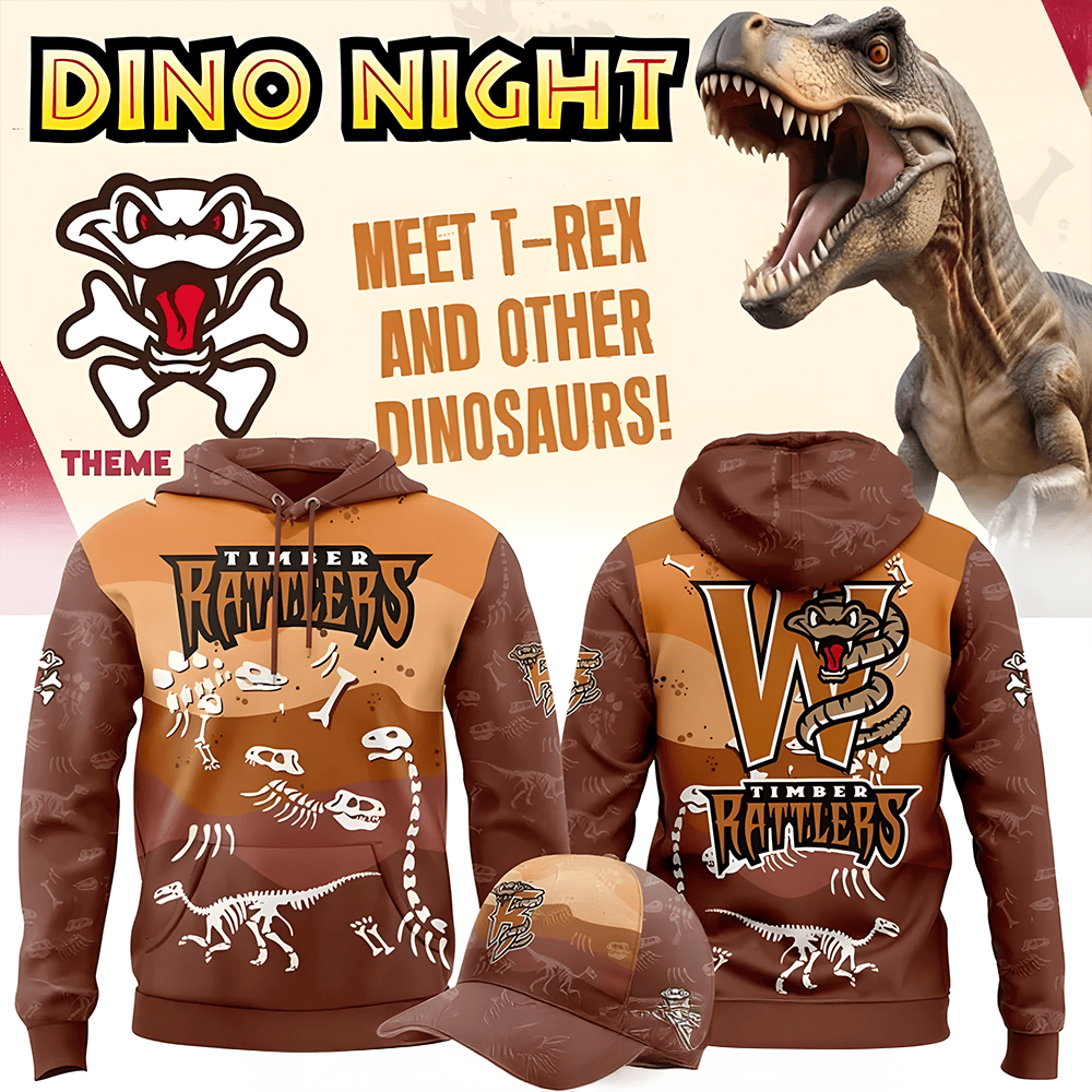 Wisconsin Timber Rattlers x Dino Night 2025 Special Hoodie Presents For Baseball Lovers