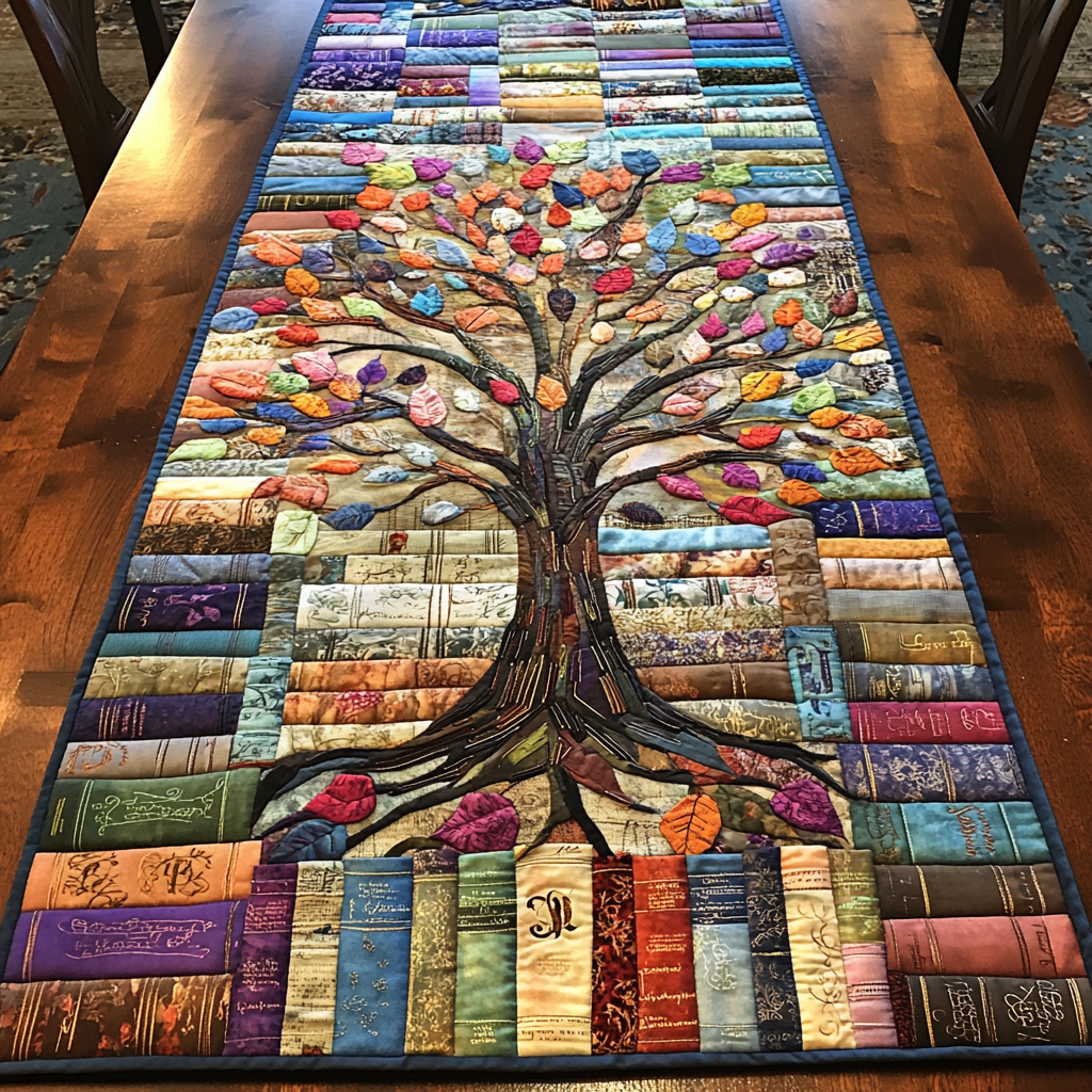 Wisdom Grove Quilted Table Runner Kitchen Table Decor Ideas Christmas Presents For Book Lovers