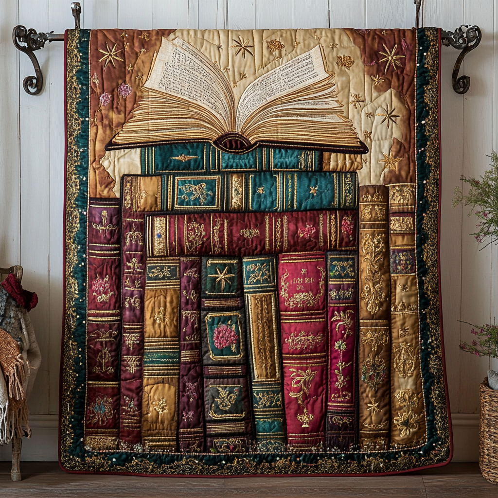 Wisdom Shelves Quilted Blanket Nice Throw Blanket Best Book Related Gifts