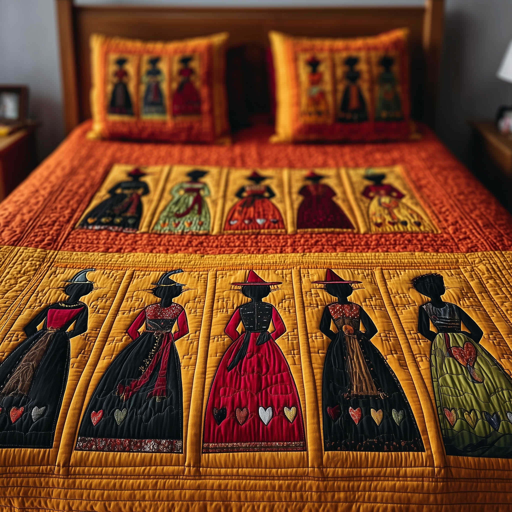 Wisdom Squad Quilted Bedding Set Duvet Cover Bedspread Halloween Birthday Gifts Witchy