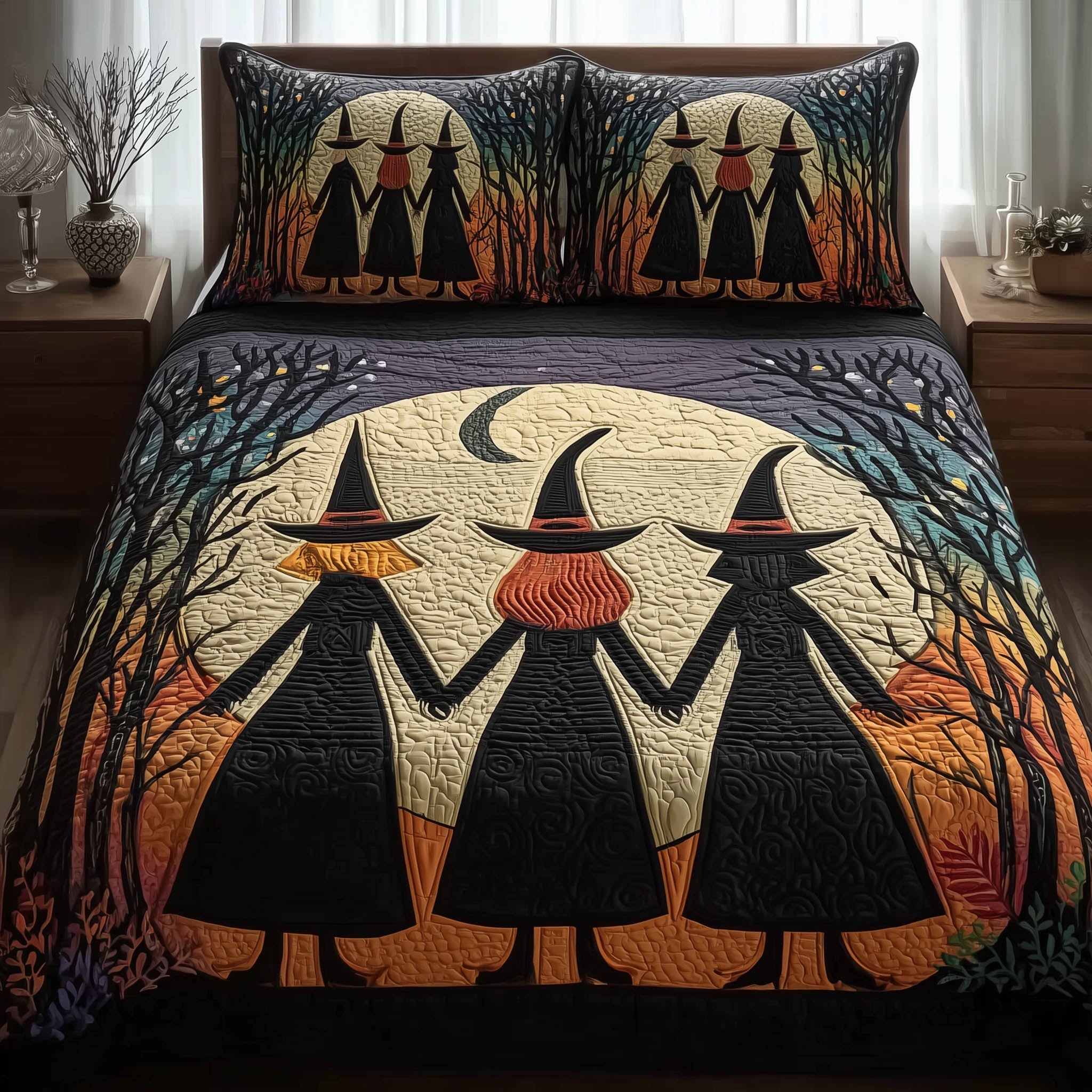 Wisdom Squad Quilted Bedding Set Duvet Cover Bedspread Halloween Gifts For Adults