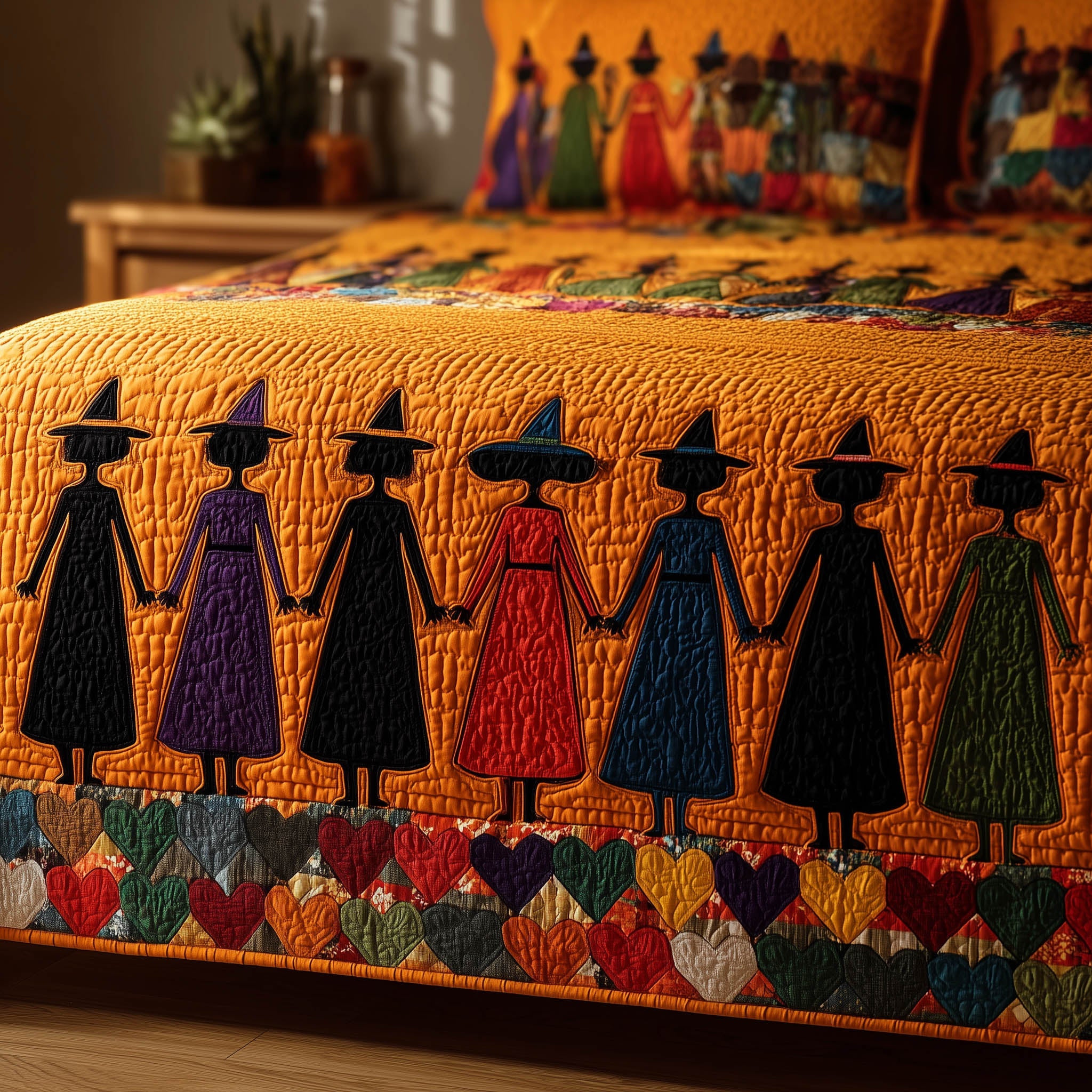 Wisdom Squad Quilted Bedding Set Duvet Cover Bedspread Halloween Gifts For Her Witchy