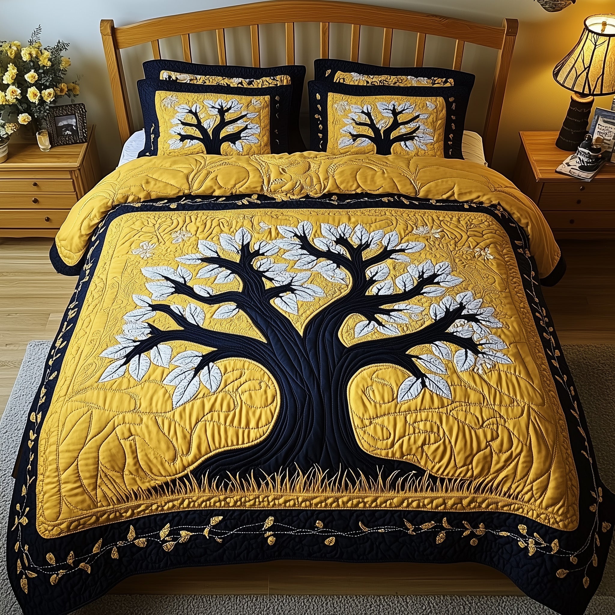 Wisdom Tree Quilted Bedding Set Stylish Home Decor