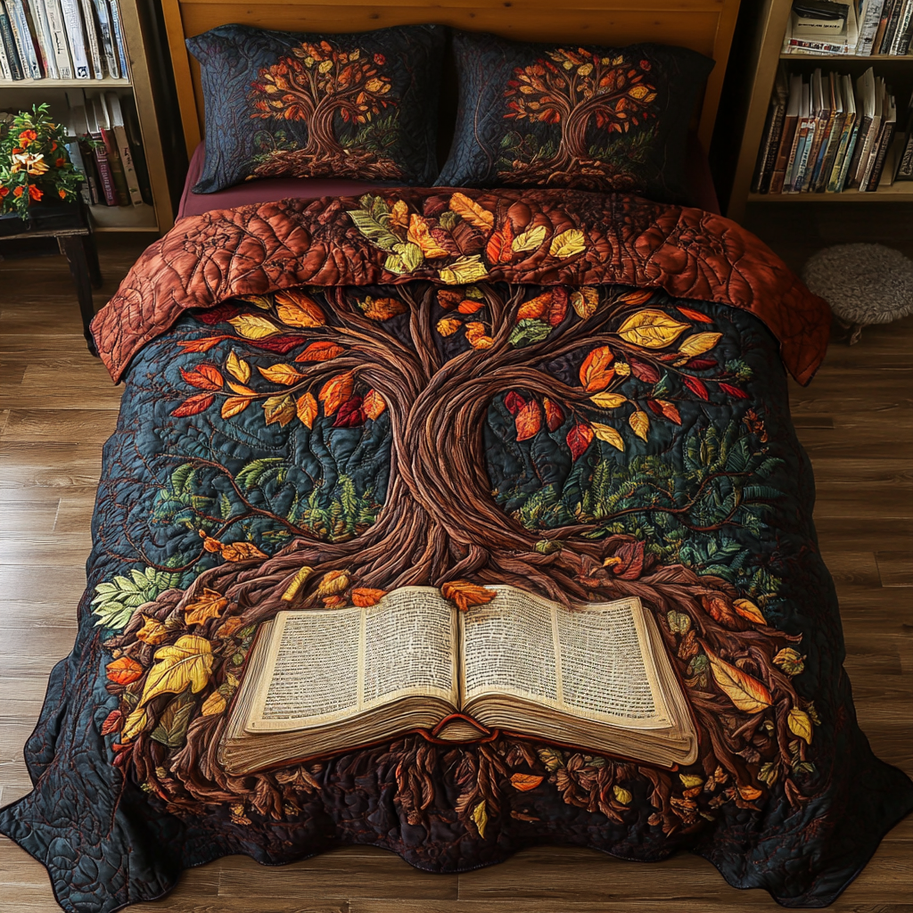 Wisdom Warmth Quilted Bedding Set Cool Bedroom Decor Cool Gifts For Readers