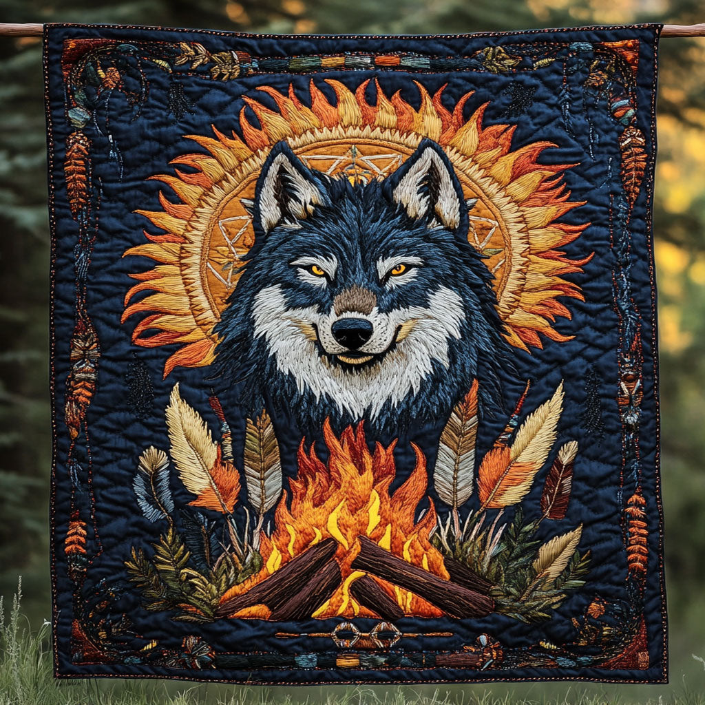 Wisdom Wolf Quilt Thoughtful Holiday Gift Featuring Quilt Blanket