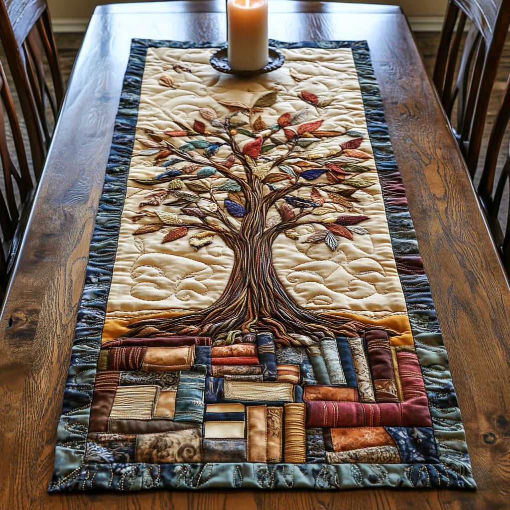 Wisdom Woods Quilted Table Runner Dining Table Decor Ideas Great Book Lover Gift Ideas