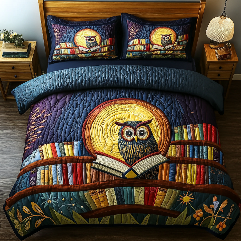 Wise Gaze Quilted Bedding Set Bedroom Decor Best Owl Gifts